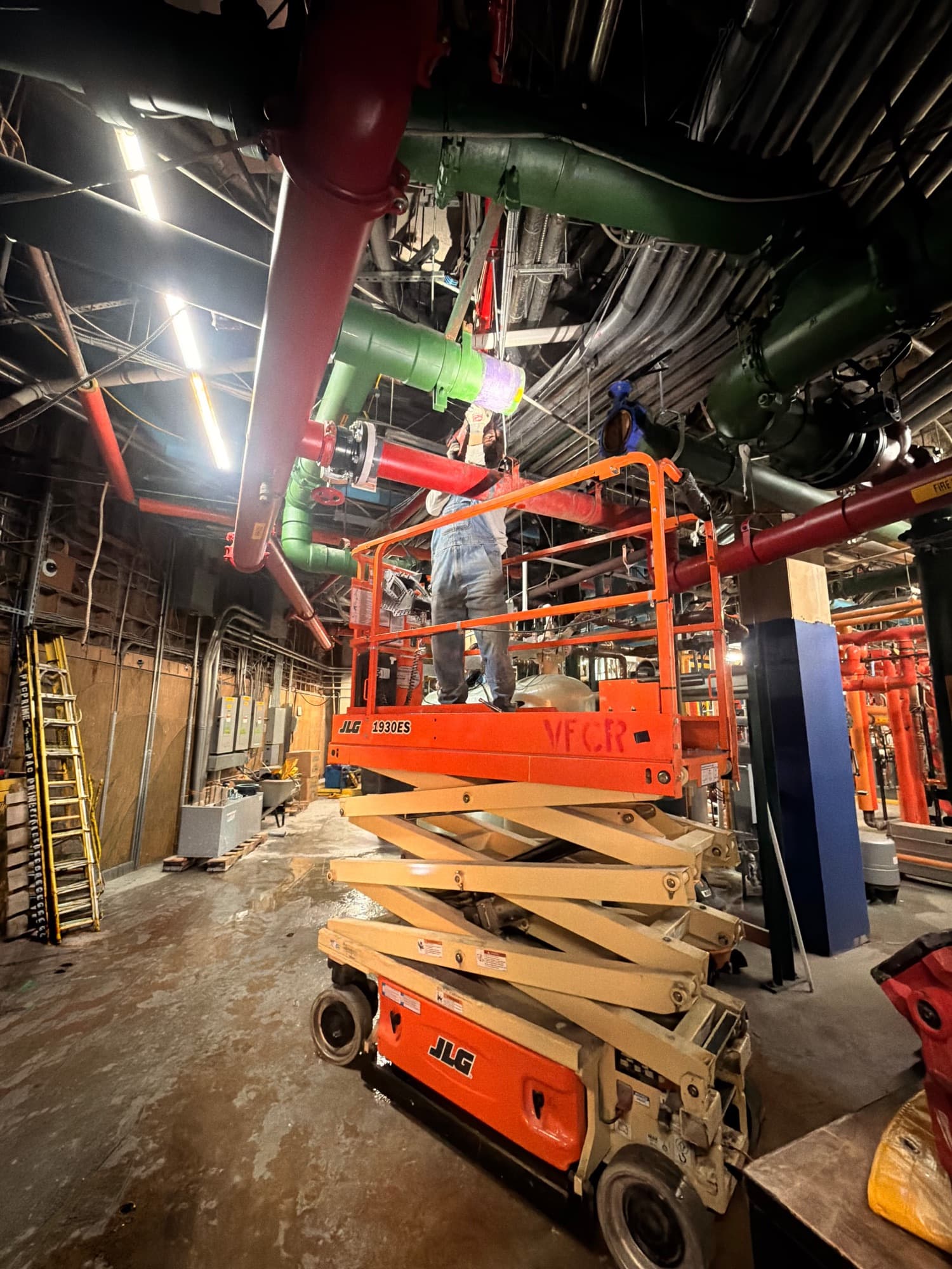 Mechanical room maintenance on a managed commercial property