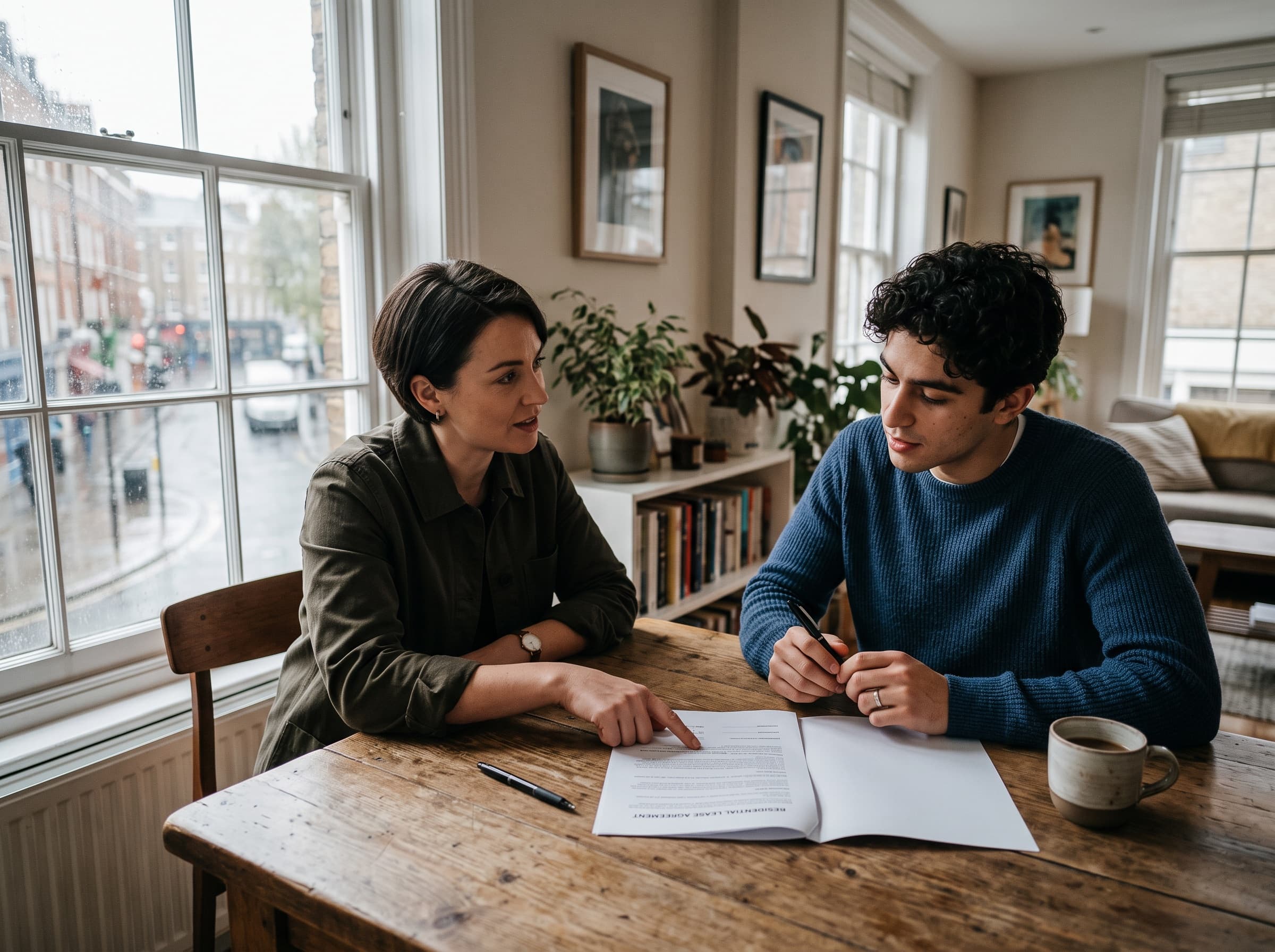 Property manager meeting with a tenant